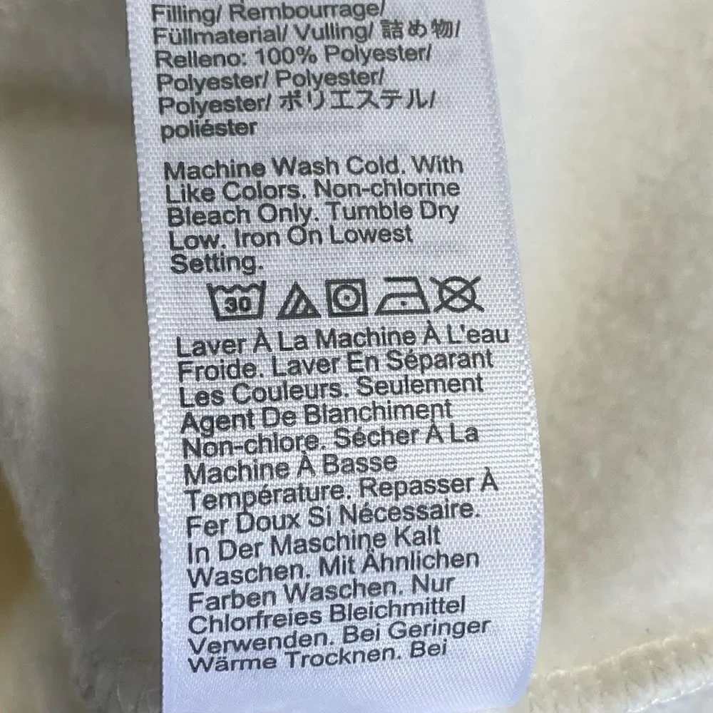 J.crew white quilted fleece pullover sweatshirt small